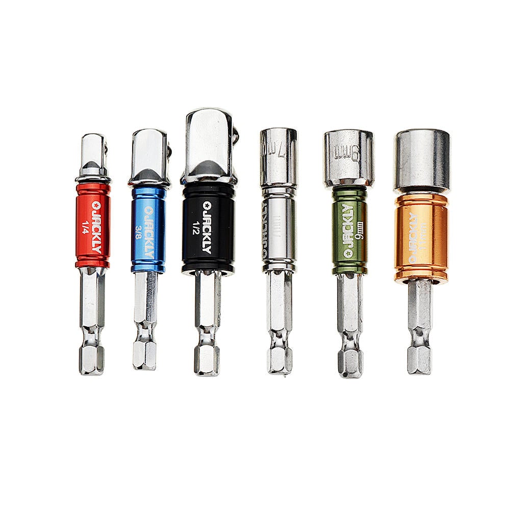 6pcs Hex Shank Screwdriver Bit Adapter and Sleeve Screwdriver Driver Socket Set