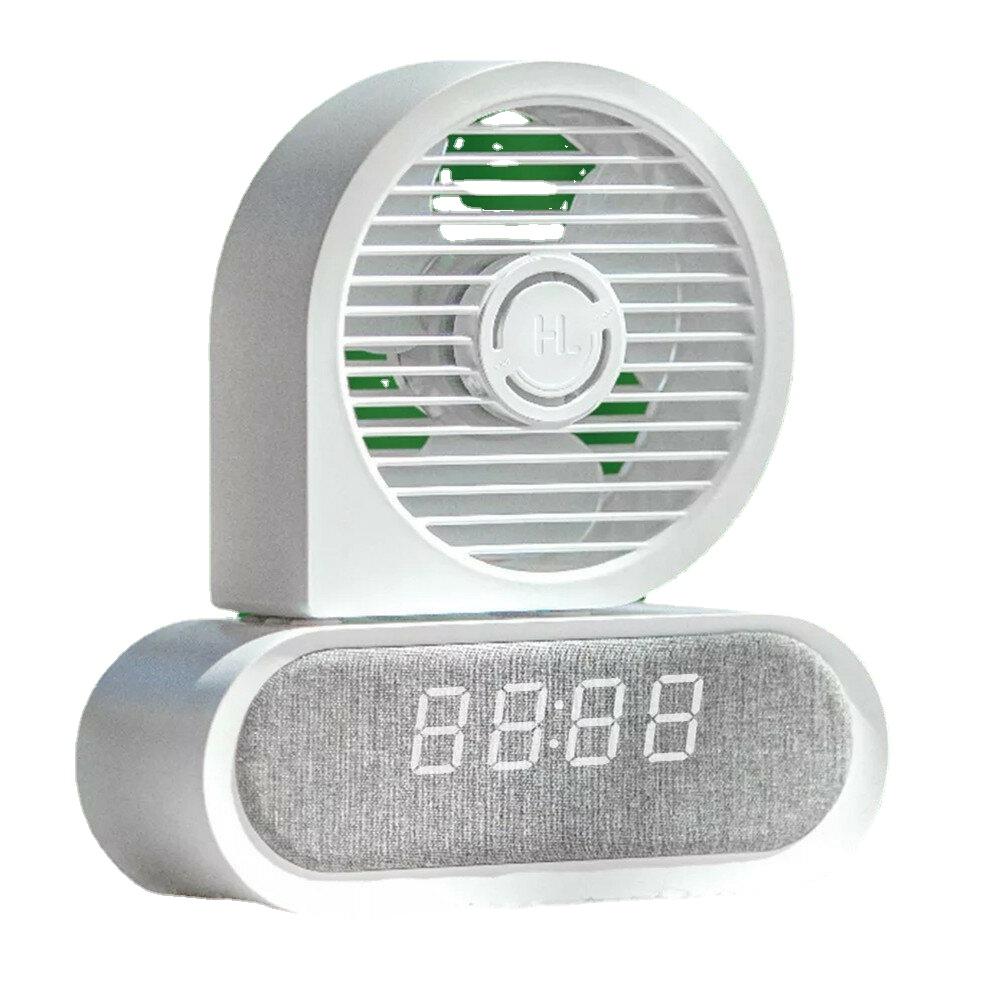 Portable Desktop Fan Wireless Compatible Charging Time Display Low Noise for Home Office