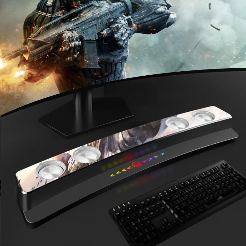 Bluetooth 5.0 Electronic Sports Speaker Hi-Fi Sound Quality Desktop Audio Subwoofer Dual Speakers