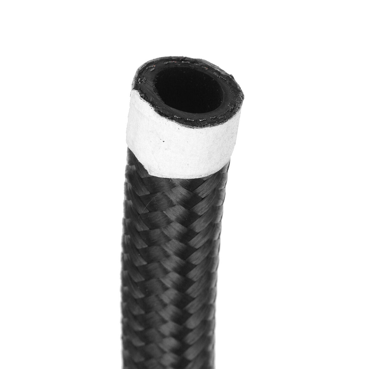 20FT Fuel Hose Oil Gas Line Nylon Stainless Steel Braided Silver Black
