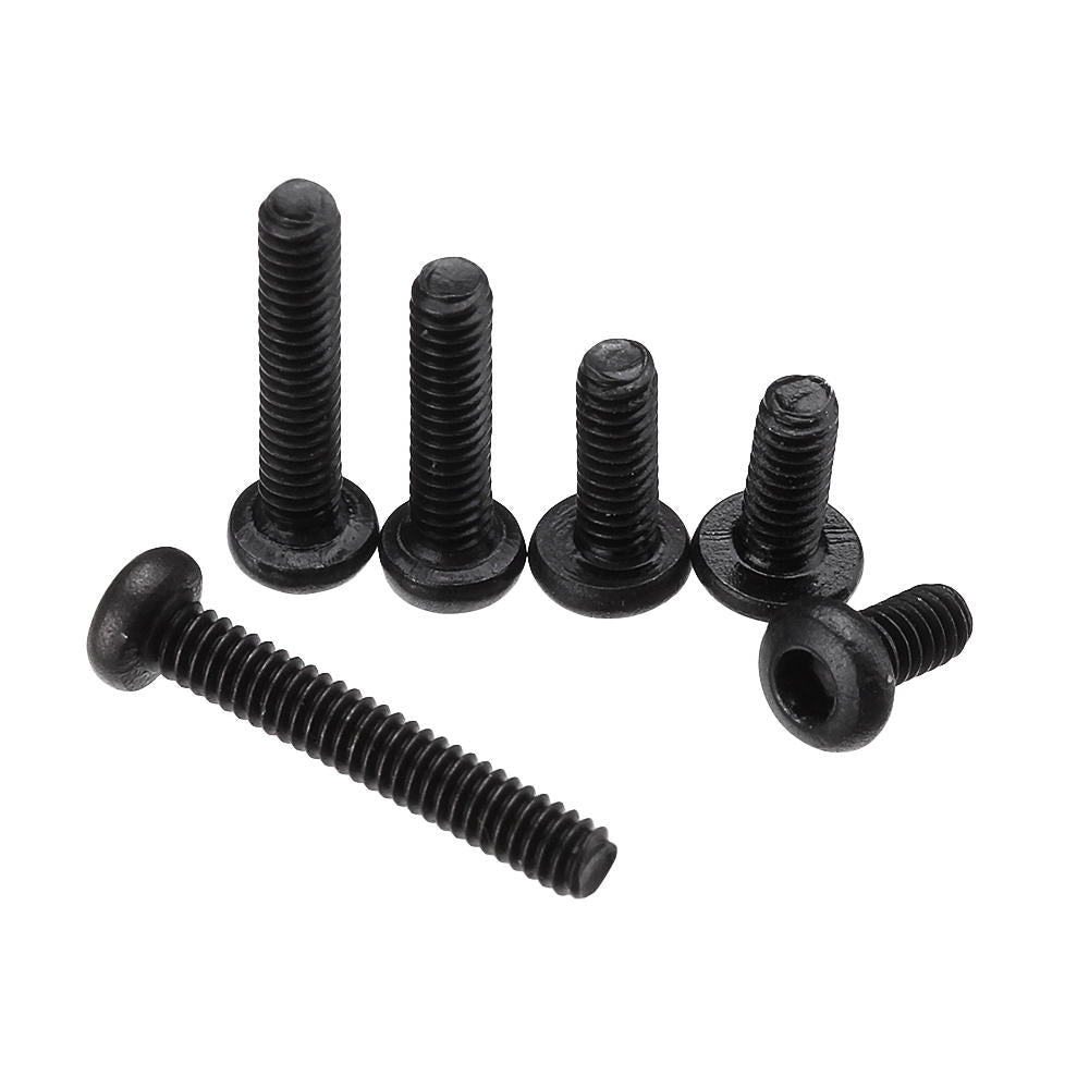 600Pcs Black Carbon Steel 10.9 Grade Hexagon Cap Button Head Flat Head Screw Nuts Assortment Set