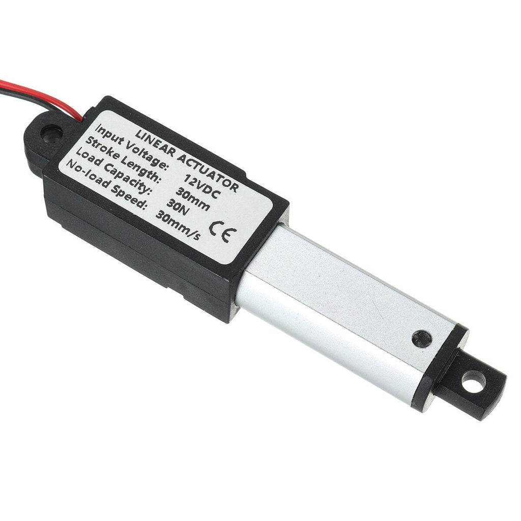 9.5-15-30mm/s DC 12V 30mm Stroke Mini Electric Linear Actuator Motor Aluminum Alloy Linear Actuators Linear Motor Telescopic Rod Lifter