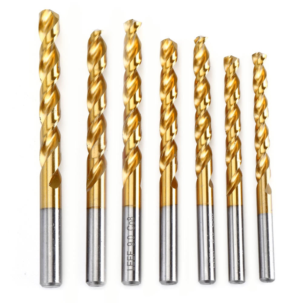 25Pcs Titanium Coated M42 Twist Drill Bit 8% High Cobalt HSS Set Industrial Grade 1-13mm for Stainless Steel Metal Wood