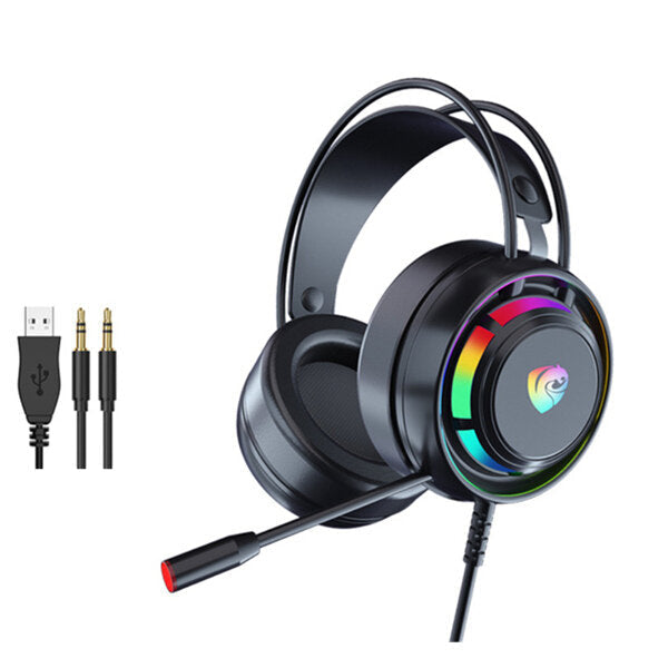 Gaming Headset 7.1 Surround Sound With RGB Light Noise Cancelling Mic Gaming Headphone Wired Headset