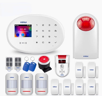 WIFI GSM Smart Home Security Alarm System with 2.4 Inch TFT Touch Panel APP Control Wireless Sensor Burglar Smoke Detector