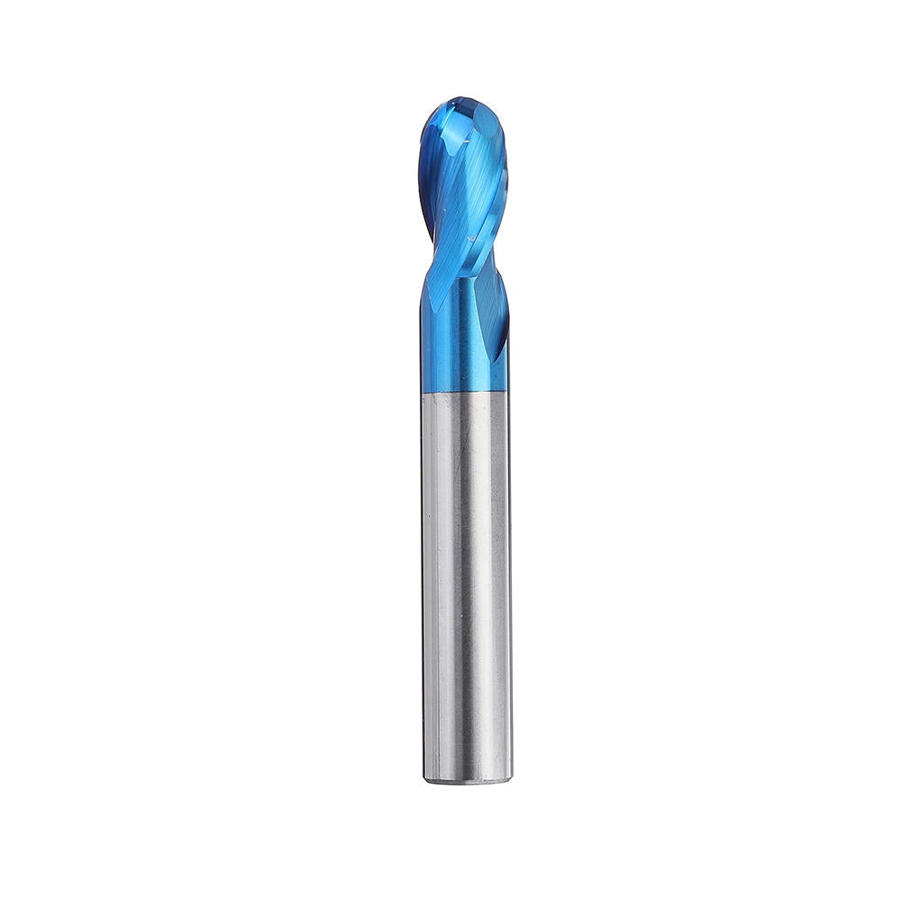 8PCS HRC55 Blue Nano Tungsten Carbide Ball Nose End Mill Set R1-R6 Milling Cutter CNC Router Bits