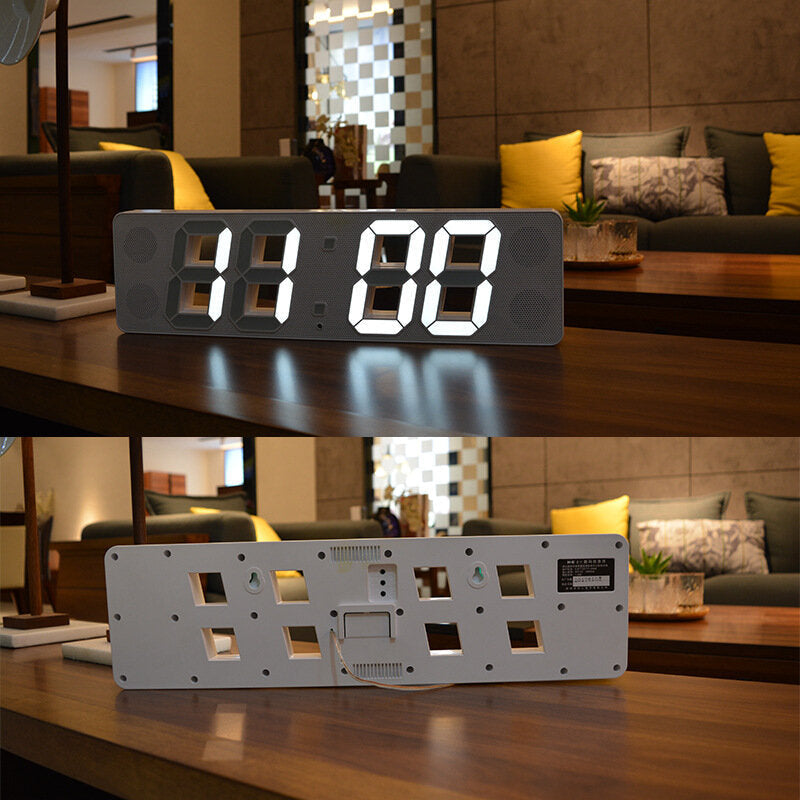 Smart Bluetooth Speaker Clock Multifunctional Electronic Alarm Clock Wall Clock Simple Mini Program