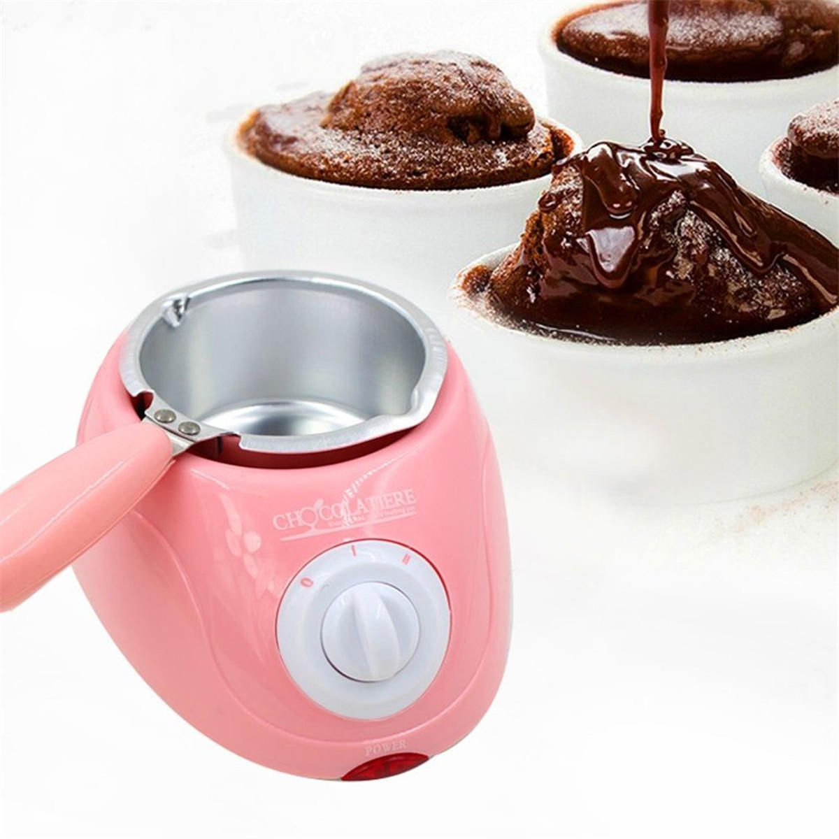 Chocolate Melting Pot Electric Melter Machine Set DIY Chocolate Machine Pink