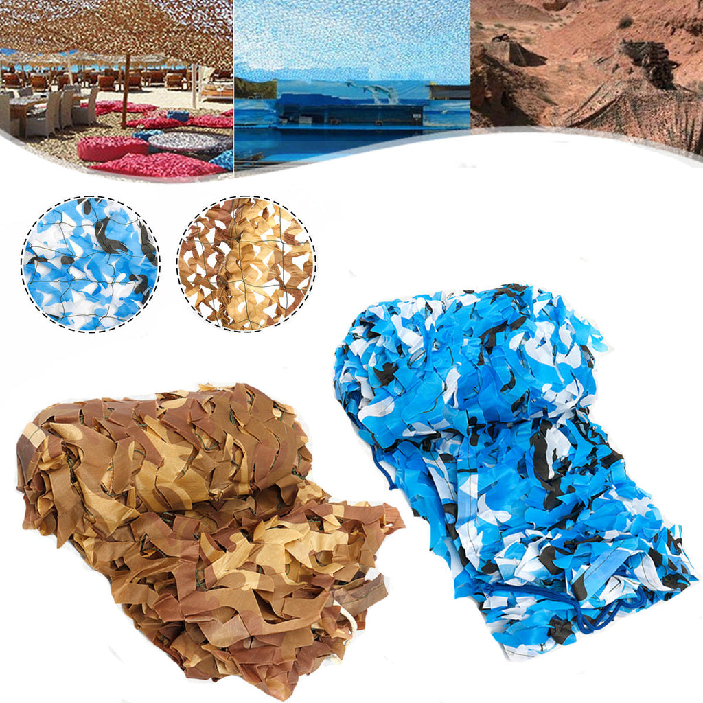 Outdoor Tactical CS Camouflage Net Sunshade Shelter Hunting Woodland Leaves Cover