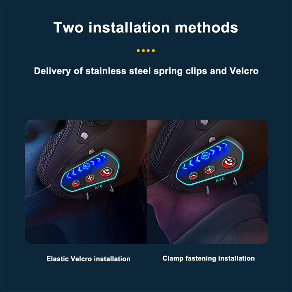 Bluetooth 5.0 Headset Single Helmet Moto Earphone With Micro Waterproof LED Motorcycle Cycling Wireless Headphone for Calling Music