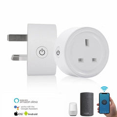 WIFI UK Plug Smart Socket Mini Switch Voice Control Plug Works with Alexa Google Home