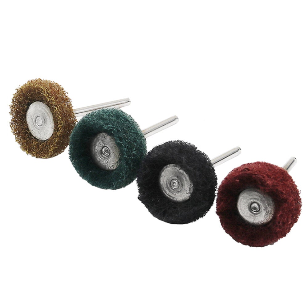 60Pcs Mini Brush Scouring Pad Abrasive Wheel Nylon Fiber Grinding Sanding Head Buffing Polishing Wheel