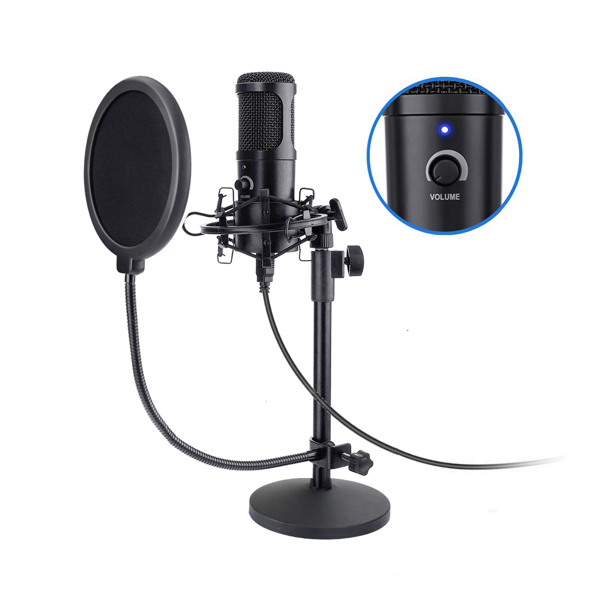 USB Computer Cardioid Microphone Podcast Condenser Microphone