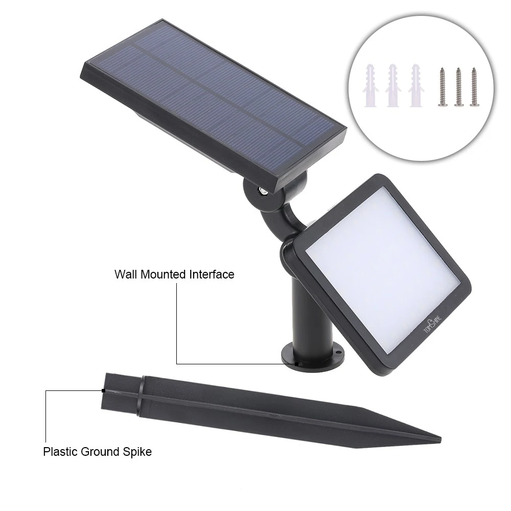 Solar Powered Lawn Lamp Outdoor Wall Light 3W 48LEDs 350LM