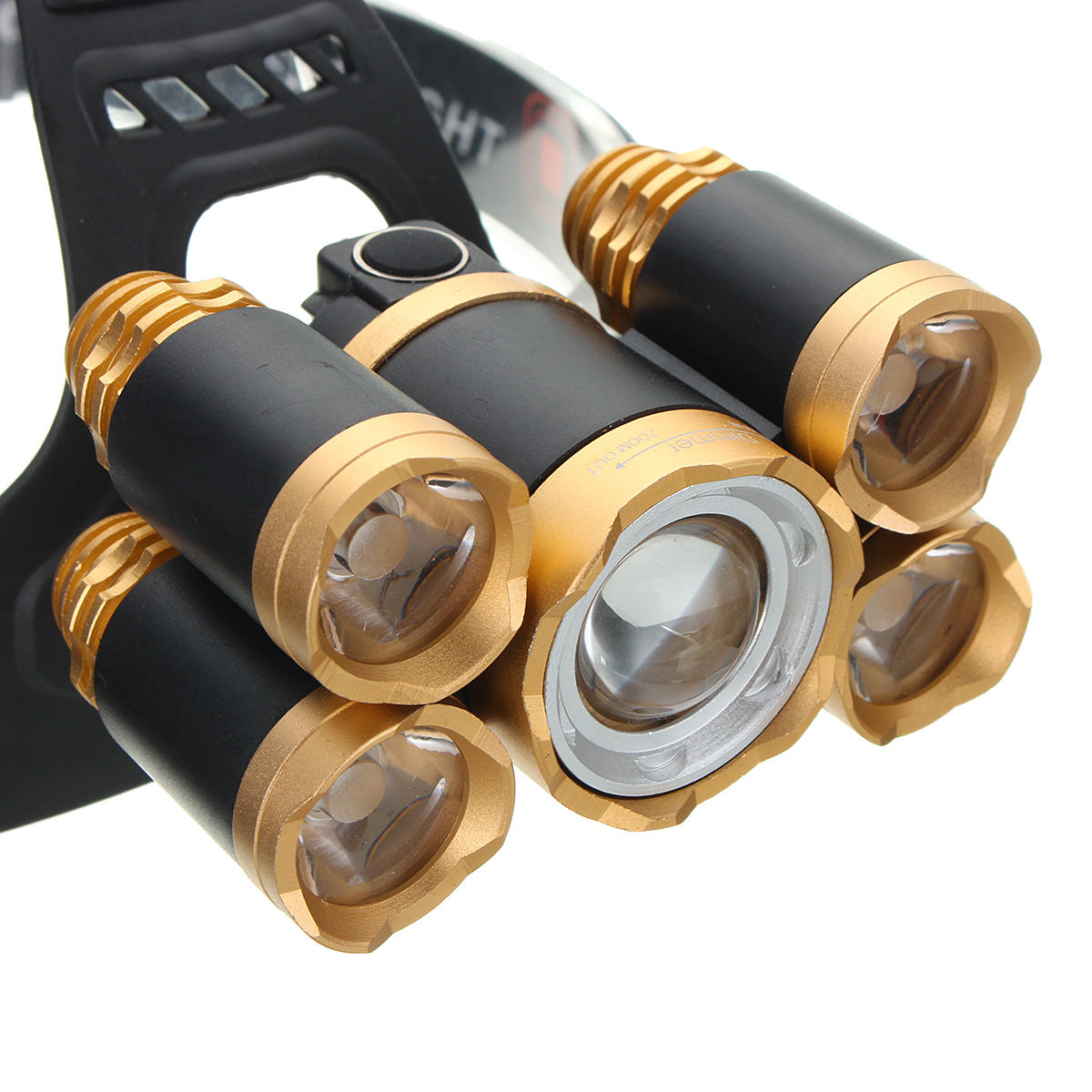 2500 Lumens Bicycle Headlamp 4 Switch Modes T6+ 4XPE White Light Mechanical Zoom
