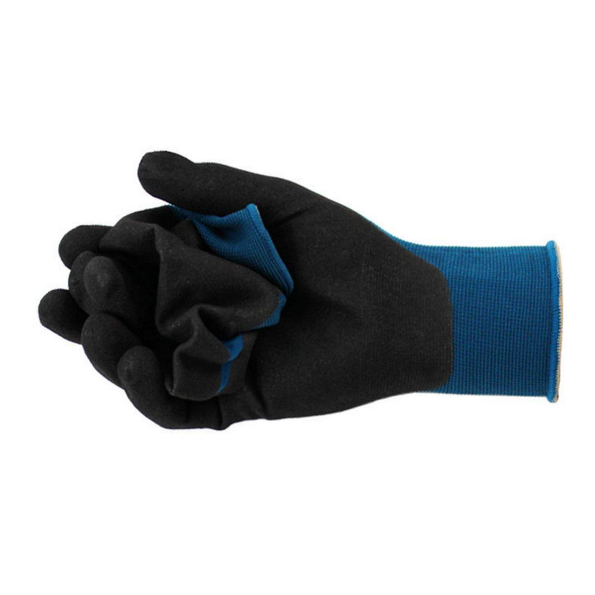 Garden Housework Gloves Waterproof Durable Nylon with Nitrile Sandy Coated Protection Safty Glove