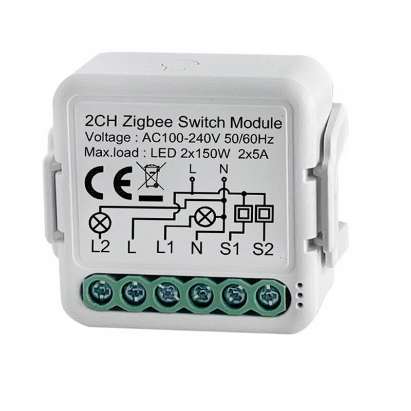 Two Way Smart Switch Module 110-240V Control Light Switch Controller Automation Module Relay Work With Alexa/Google Home