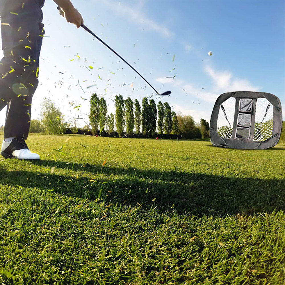 Foldable Portable Golf Chipping Net Indoor Outdoor Target Practice Accuracy Swing Hitting Nets With 3 Different Heights Net Pockets