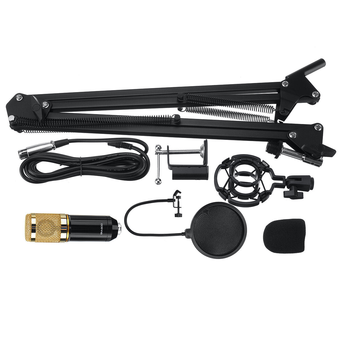 Microphone with Flexible Arm Mic Suspension Boom Scissor Stand Holder