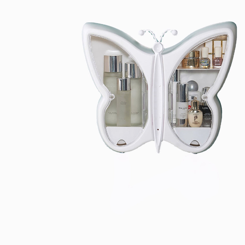 Waterproof Butterfly Shape Punch-Free Cosmetic Storage Box for Bathroom Kitchen Storage Organisation Tool