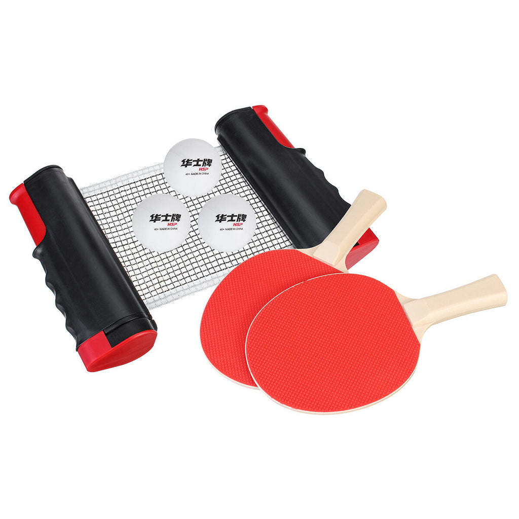 3-in-1 Table Tennis Set Telescopic Rack Table Tennis Rackets 3 Pcs Ball Outdoor Garden Family Team Sport Training