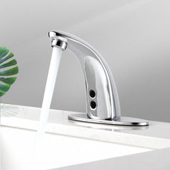 Automatic Touchless Sensor Faucet Bathroom Sink Smart Hands Free Water Tap Hot and Cold Mixer Control Chrome Finish