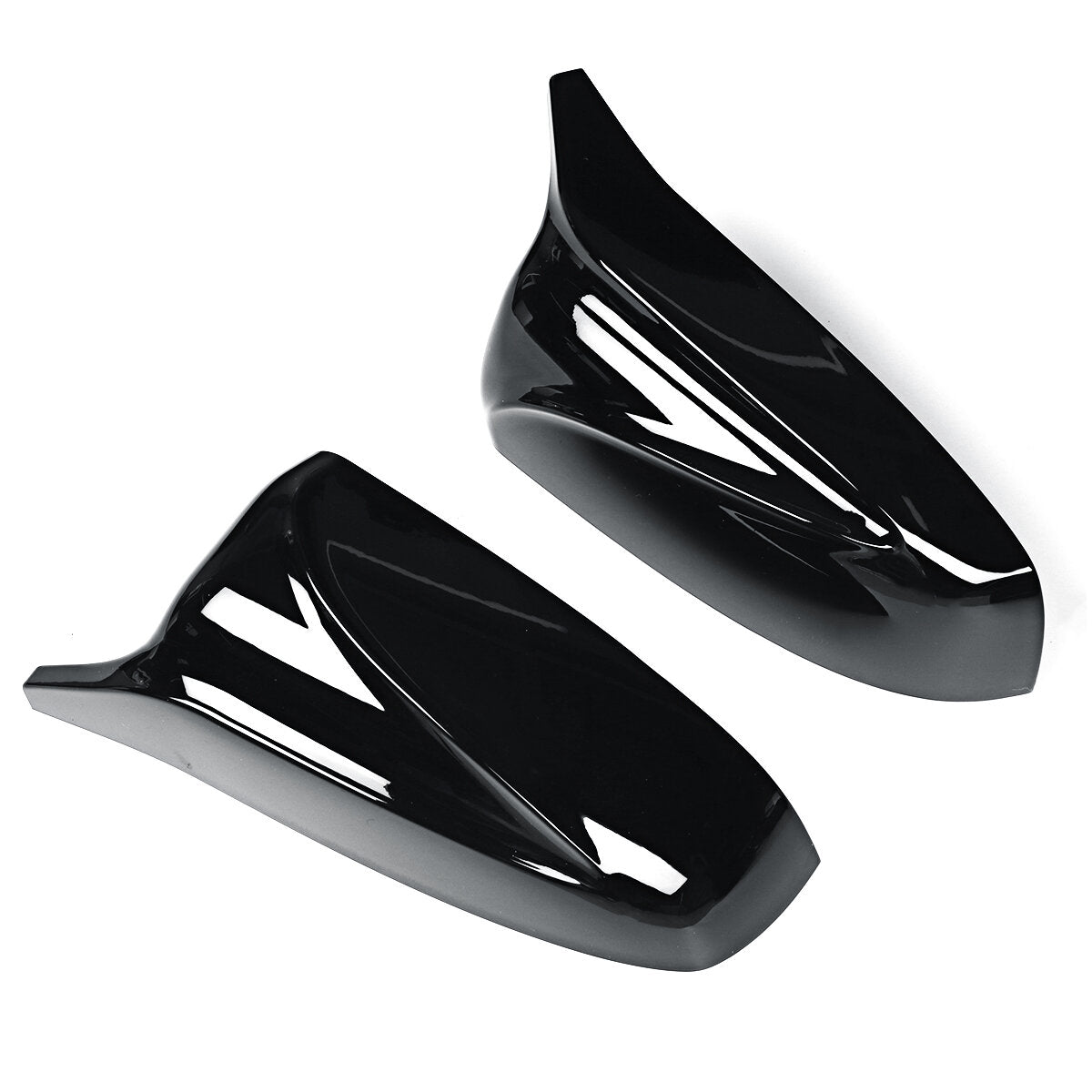 Glossy Black M Style Rear View Mirror Cap Cover Replacement Pair