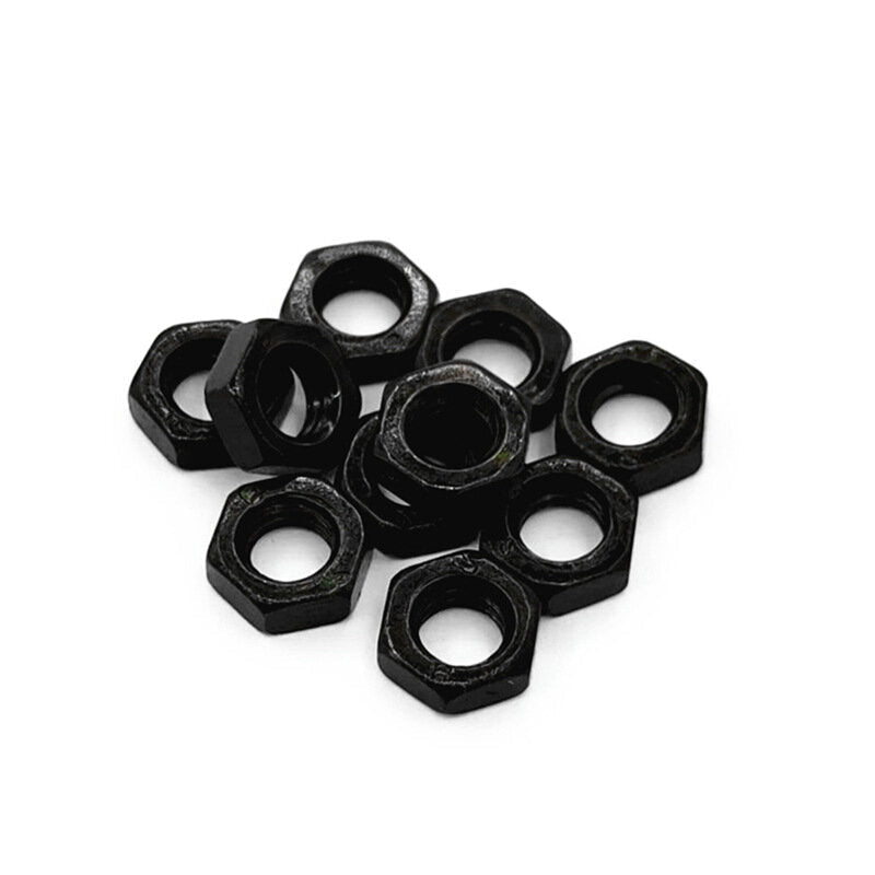140Pcs Black Carbon Steel Nuts Hex Nut Washer Hexagonal Nuts M2-M10