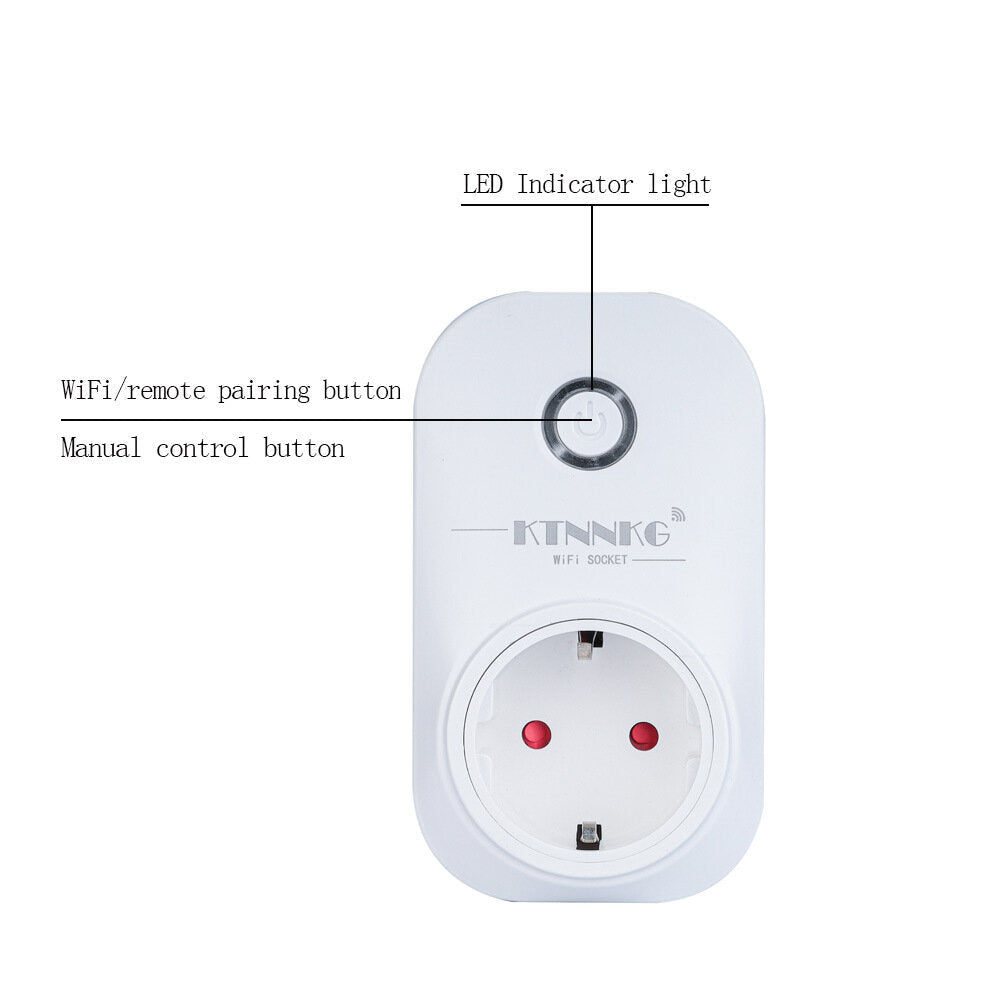 WiFi 433MHz Dual Frequency Smart Socket APP Remote Control Works with Amazon AlexaGoogle Home