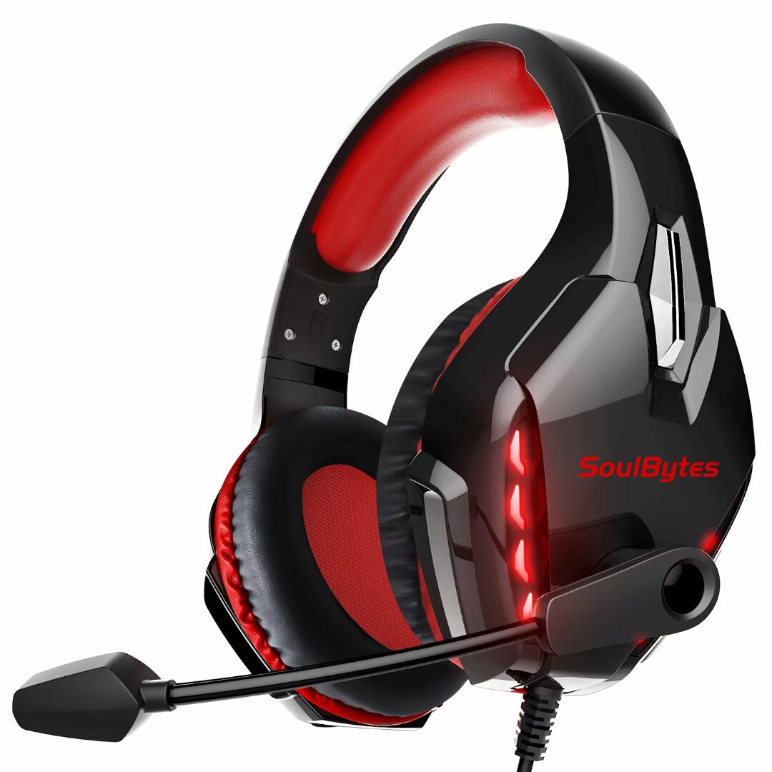 Gaming Headphones RGB Light Noise Cancelling Surround Sound Gaming Wired Headsets with Mic