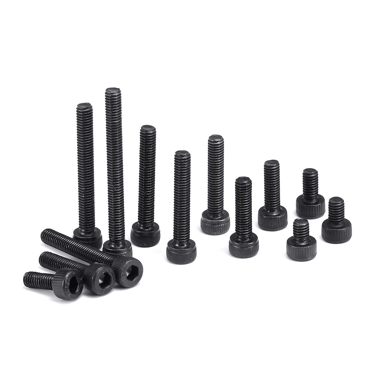 260Pcs M3 12.9 Grade Carbon Steel Hex Socket Cap Head Screw Bolts Assortment Set