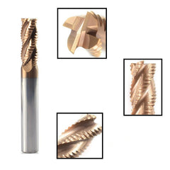 1pc 4-Blade Cemented Carbide Coarse Leather Milling Cutter With Bronze Coating