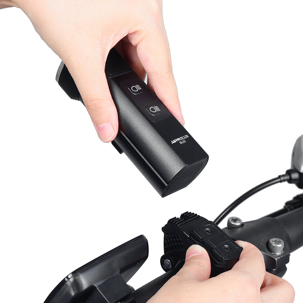 Waterproof USB Rechargeable Front Light 1200lm Dual Distance Beam Switch Flashlight Support Wire Remote Power Bank for Electric Bike Scooter