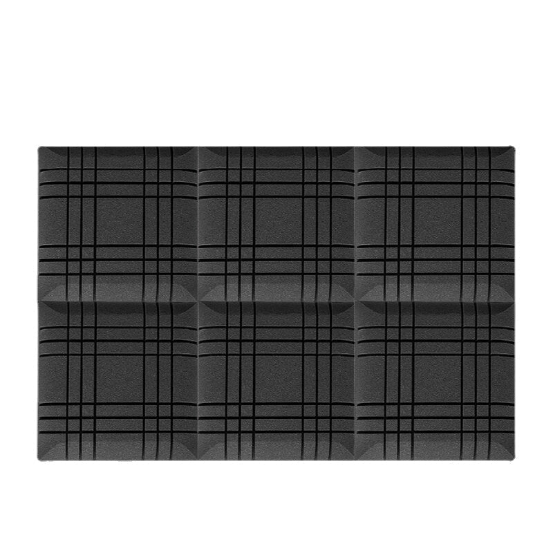 6Pcs 3D Big Cube Black 5cm Thick Soundproof Foam Studio Foams Acoustic Wall Panel Tile