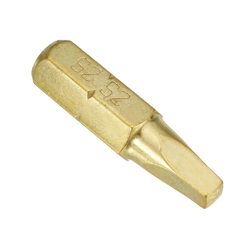 3pcs 25mm S1-S3 Square Shaped Screwdriver Bits 1/4 Inch Hex Shank Electroplating Bronze