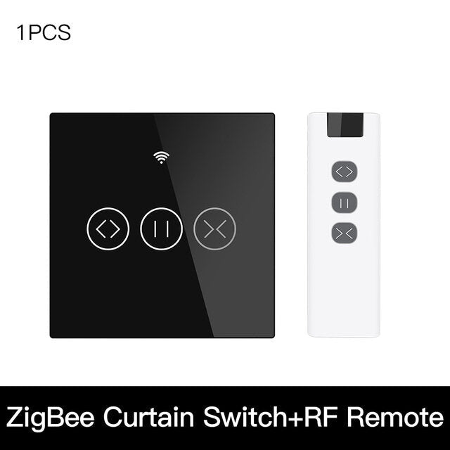 433MHz Smart Touch Curtain Switch Roller Blinds Shutter Wireless Control Relay Status Works with Alexa Google Home