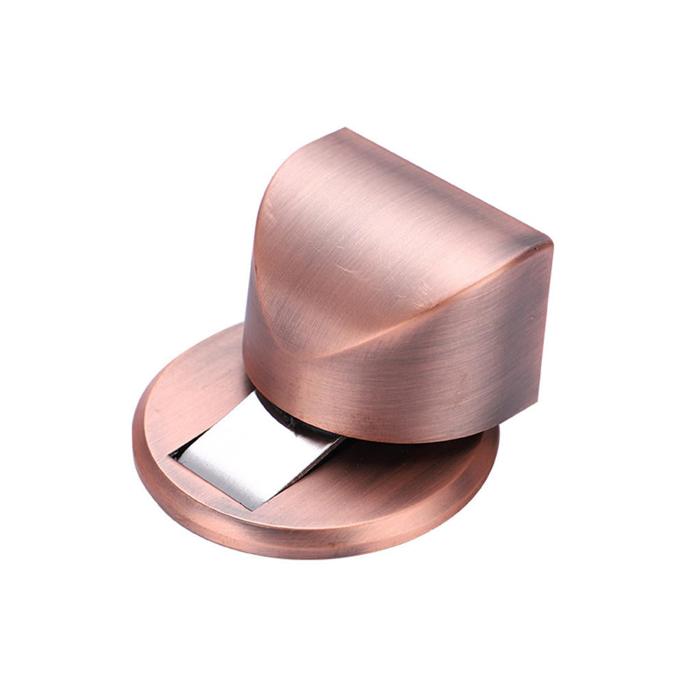 Solid Heavy Duty Zinc Alloy Magnetic Door Stopper Hidden Floor Mount Door Catch Free Punching Door Holder w/ 3M Sticker