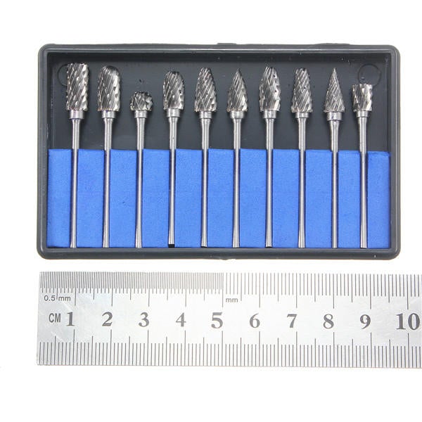 10pcs 2.34*6mm Tungsten Carbide Cutter Rotary Burr Set CNC Engraving Bit