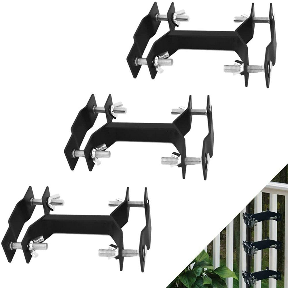 3Pcs Deck Umbrella Clamp Kit Outdoor Universal Patio Umbrella/Torch Mount Holder Attaches to Railing Maximizing Space
