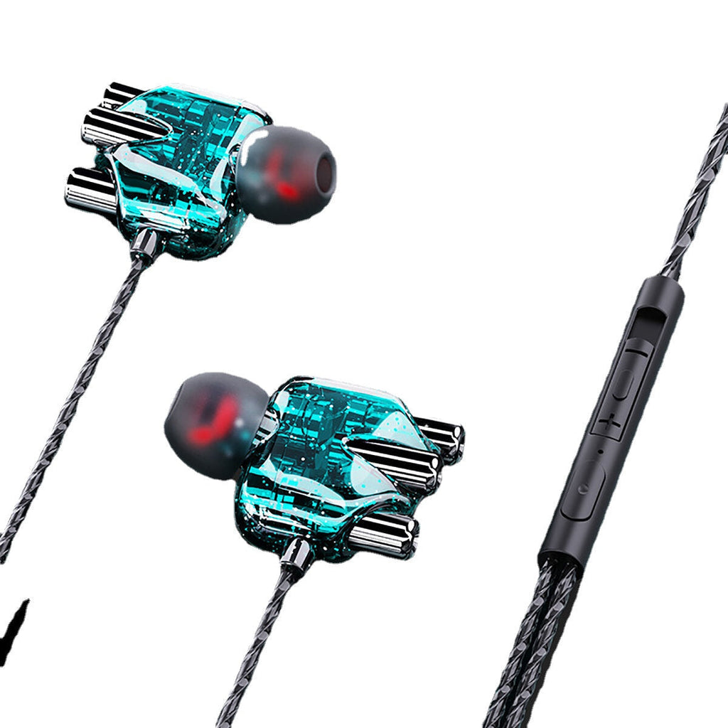 Wired Headphones Dual Dynamic 4 Speakers In-Ear Headset Noise Reduction HD Call Wired-Control Earphones with Mic