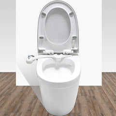 Bidet White Double-head Attachment Portable Manual Plastic Toilet