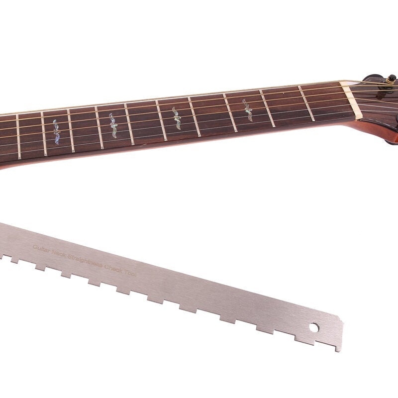 Guitar Neck Notched Straight Edge Luthiers Tool Aluminum Guitar Ruler Measuring for Most Electric Guitars for Fretboard and Fret
