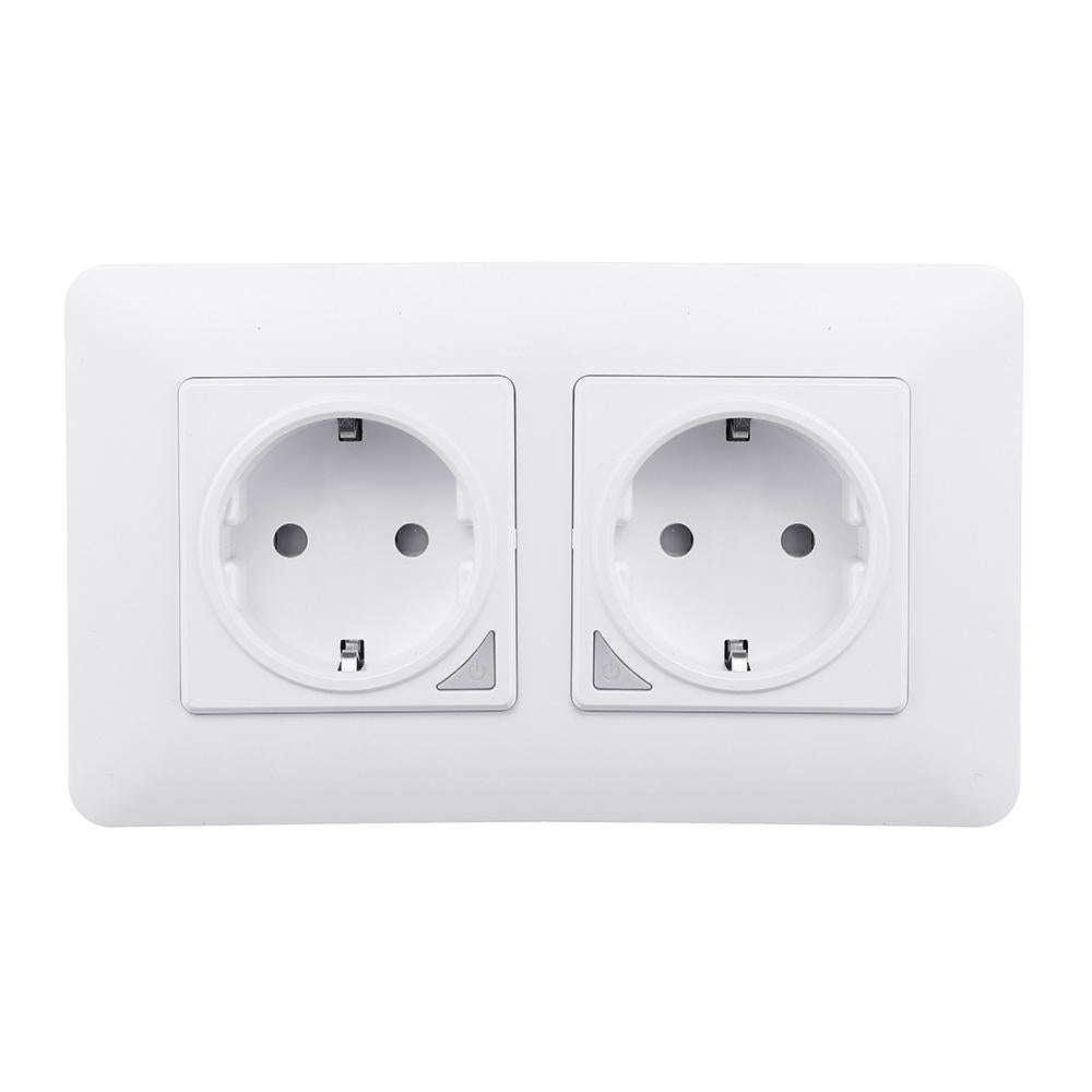 Dual WiFi Smart Light Wall Switch Socket Outlet DE EU Tuya Wireless Remote Control Work with Alexa Google Home