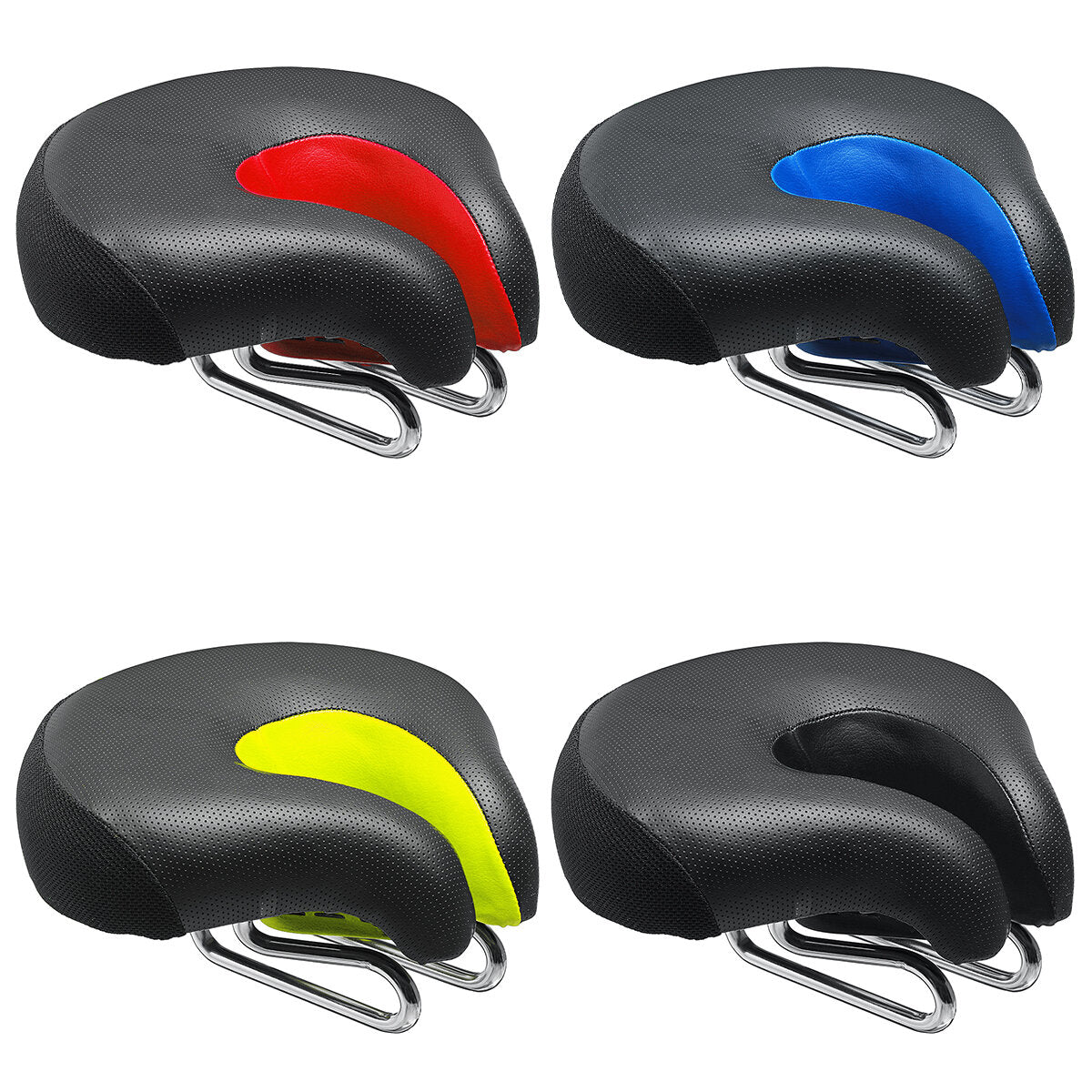 Bicycle Noseless Saddle Wide Large Soft PVC PU Pad