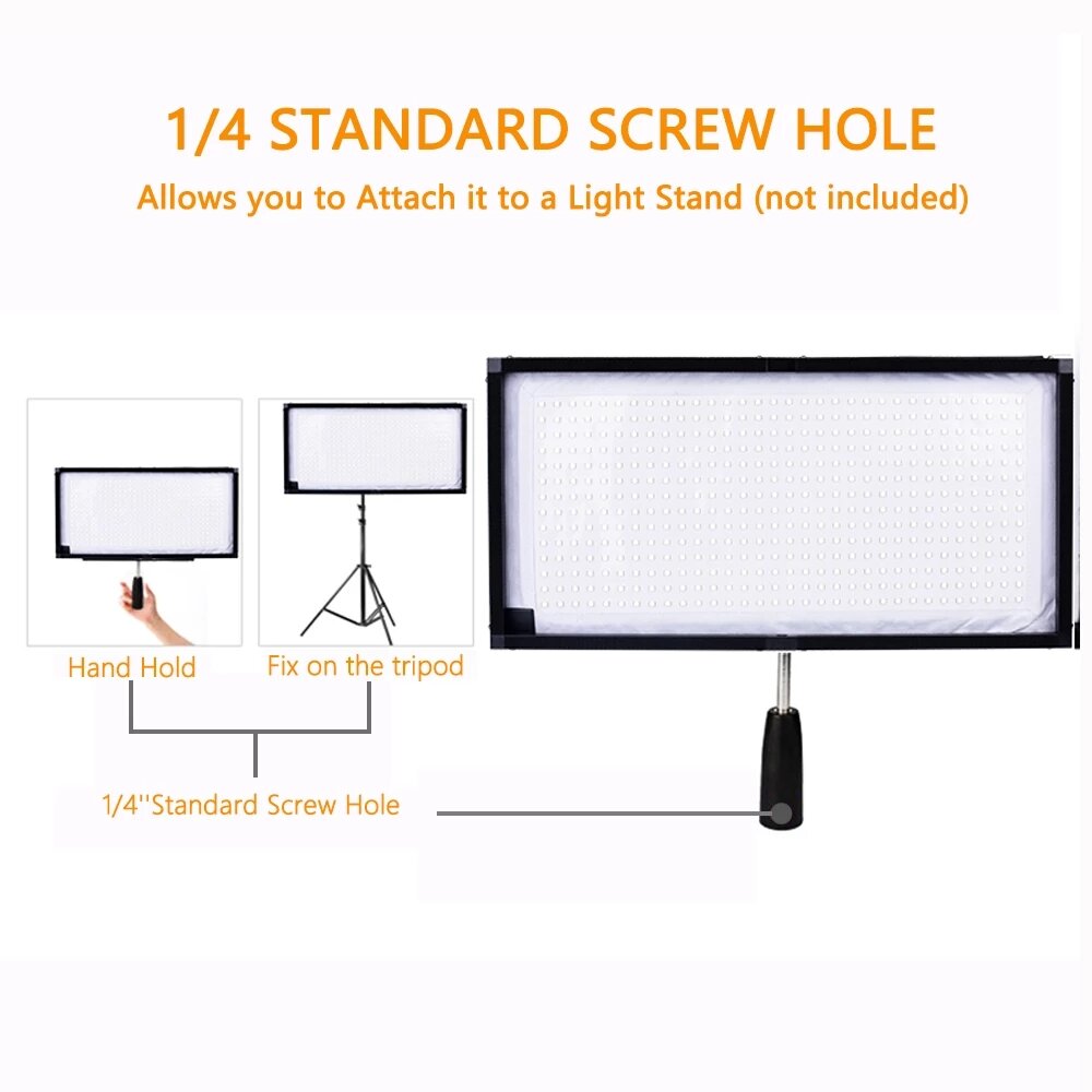 Flexible LED Video Light Protable CRI 90 5500K 448pcs LEDs with 2.4G Remote Control for Photography Shooting
