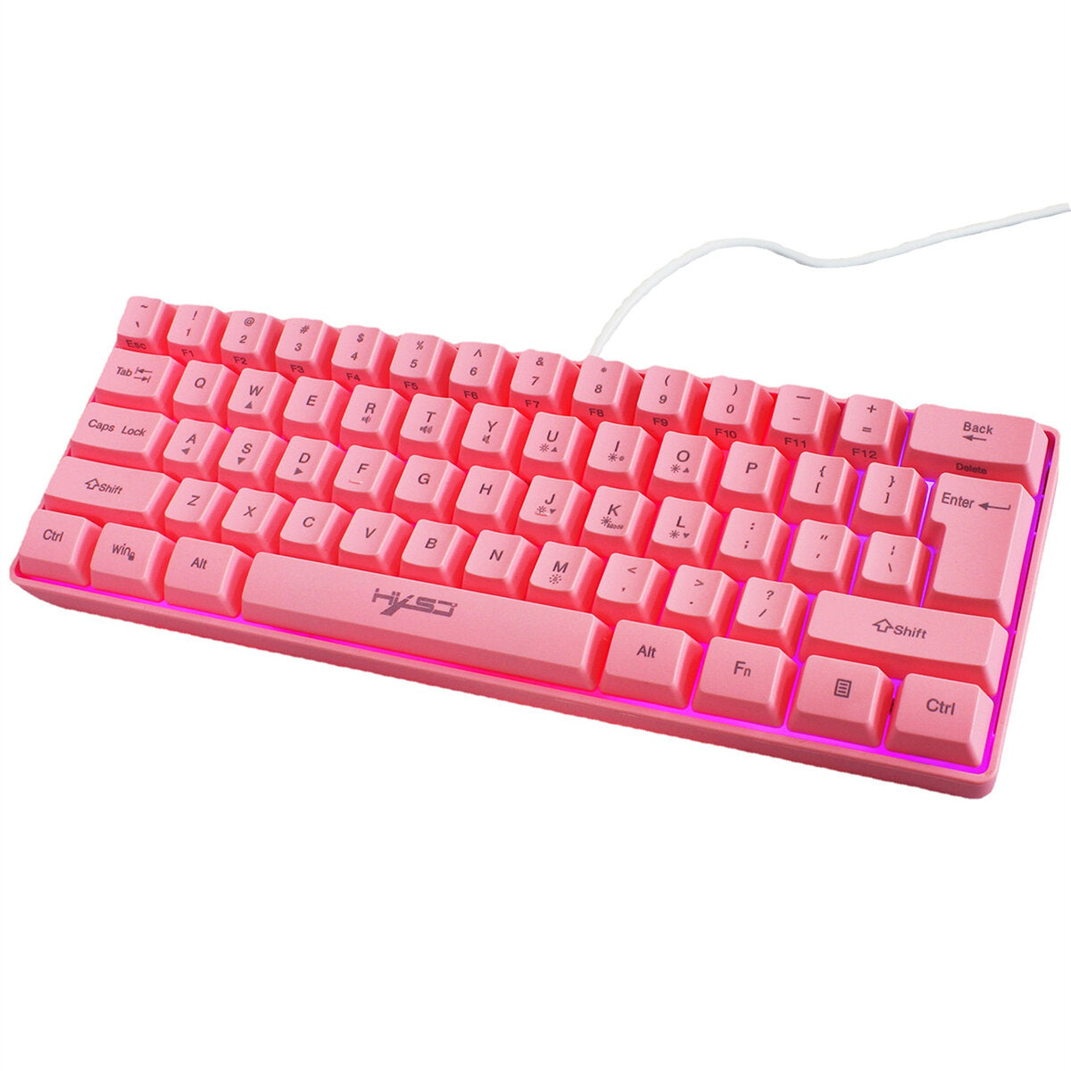 Wired Keyboard 61 Keys USB Wired RGB Backlit Gaming Keyboard for Office Gamers