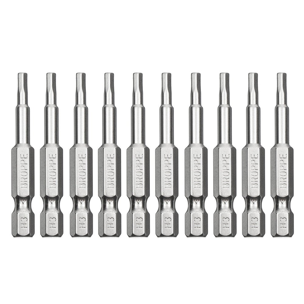 10Pcs 50mm Hex Screwdriver Bits H1.5/H2/H2.5/H3/H4/H5/H6 Magnetic Electronic Drill S2 Steel Hexagonal Screw Driver Bit Set Power Driver Tools
