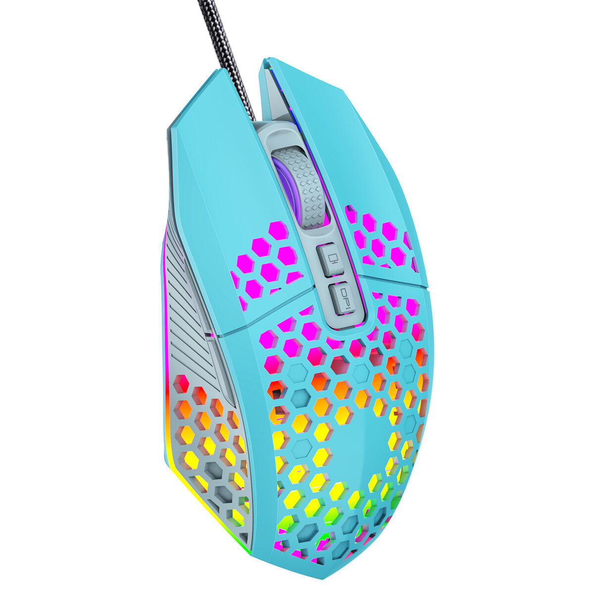 Wired Gaming Mouse 8000DPI 7 Buttons Honeycomb Hollow RGB Backlight Home Office Business Gaming Mouse for Desktop Computer Laptop PC