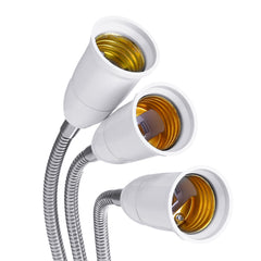 Three Heads Bulb Adapter Lampholder Socket Clip With Switch for Grow Plant Light Bulb