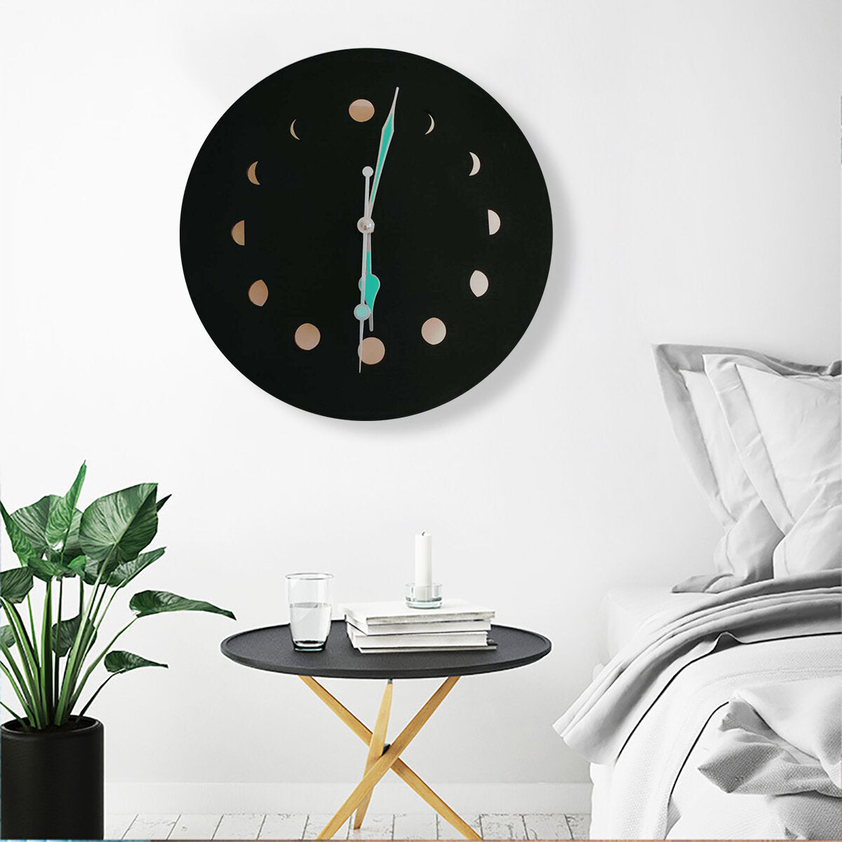 10 Inch Luminous Night Light Clock Non-ticking Wall Clock for Office/Living Room/Bedroom/Kitchen